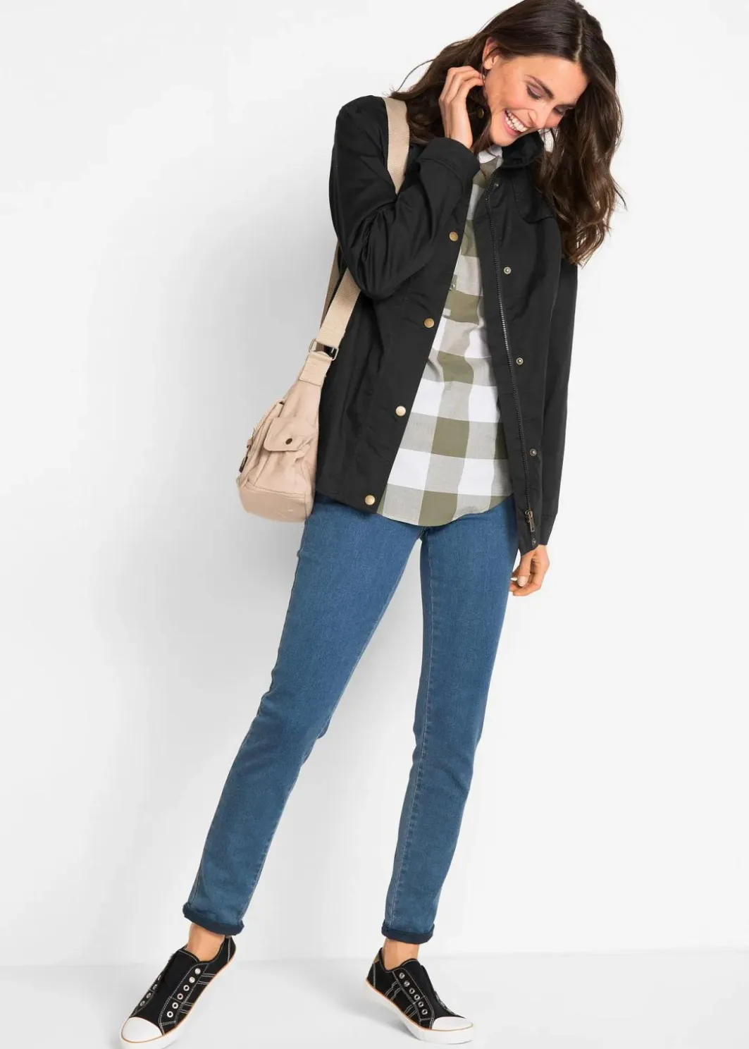 Damen bonprix Jacken & Mäntel|Bekleidung·Hosen|Jacke mit Stehkragen