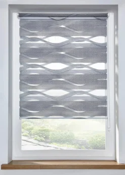 bonprix Rollos|Jacquard Doppelrollo zweifarbig