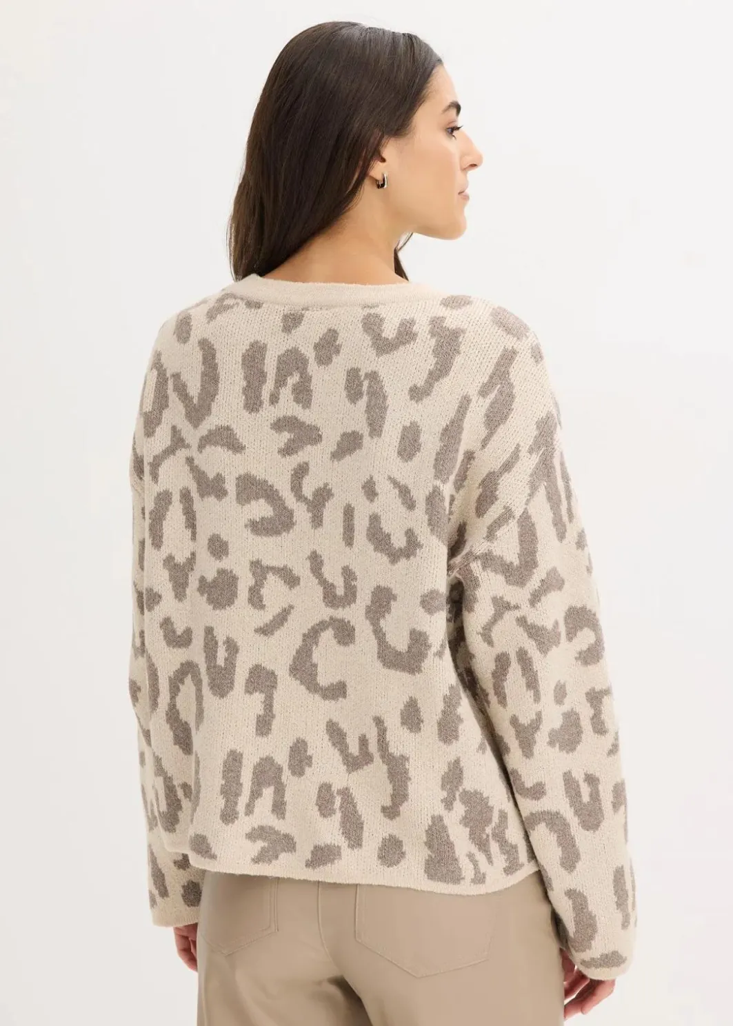Hot Jacquard Oversize Pullover mit Pailletten Damen Bekleidung·Umstandsmode|Strickmode