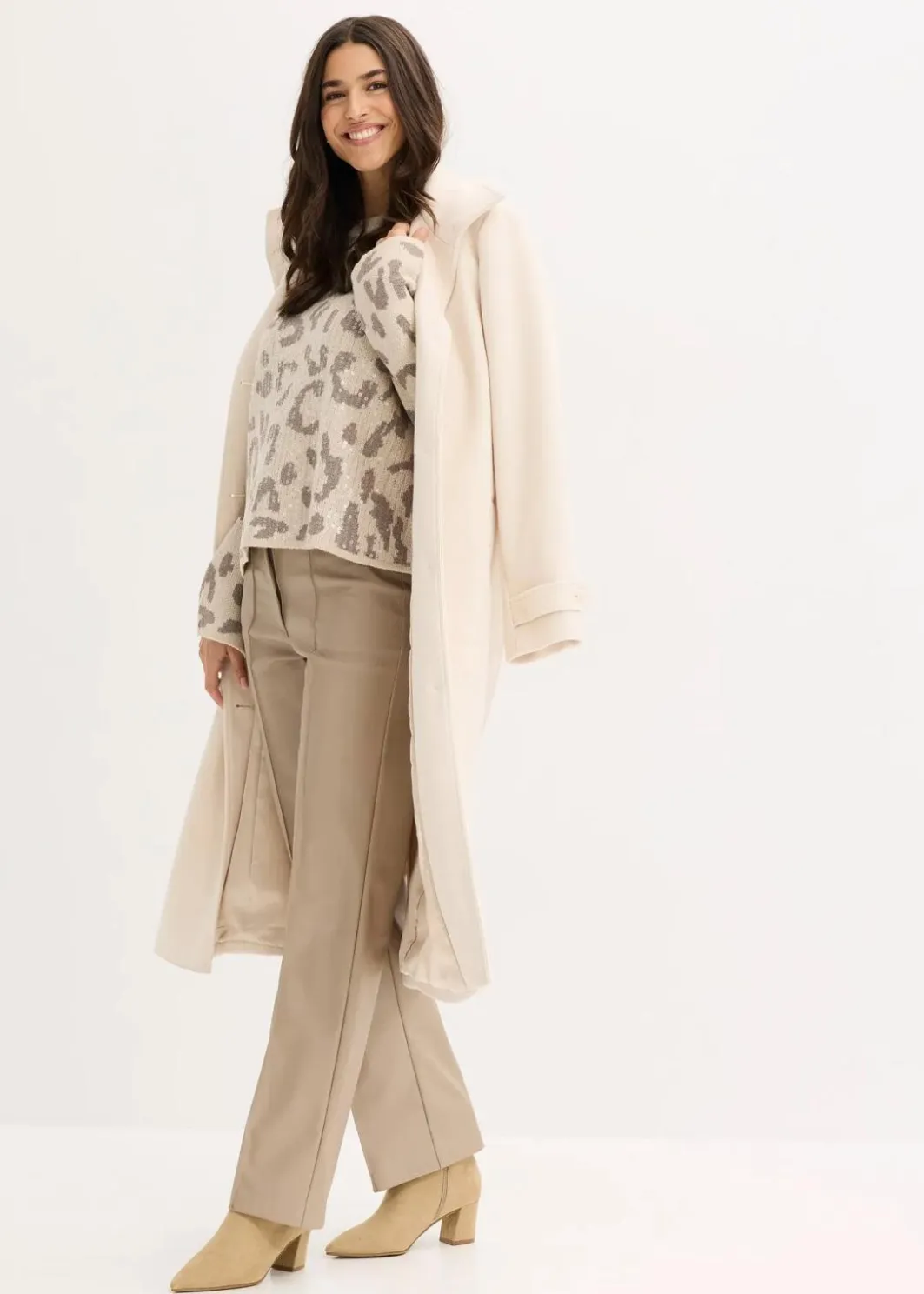 Hot Jacquard Oversize Pullover mit Pailletten Damen Bekleidung·Umstandsmode|Strickmode