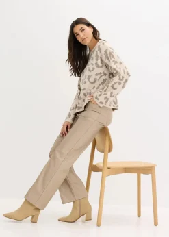 Hot Jacquard Oversize Pullover mit Pailletten Damen Bekleidung·Umstandsmode|Strickmode