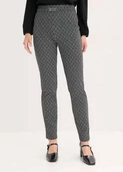 Damen bonprix Bekleidung·Kleider|Hosen|Jacquard Schlupfhose mit Schließendetail