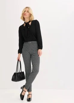 Damen bonprix Bekleidung·Kleider|Hosen|Jacquard Schlupfhose mit Schließendetail