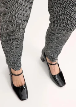 Damen bonprix Bekleidung·Kleider|Hosen|Jacquard Schlupfhose mit Schließendetail