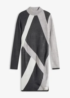 Jacquard-Strickkleid mit modernen Streifen Damen Bekleidung·Umstandsmode|Bekleidung·Pullover & Strickjacken