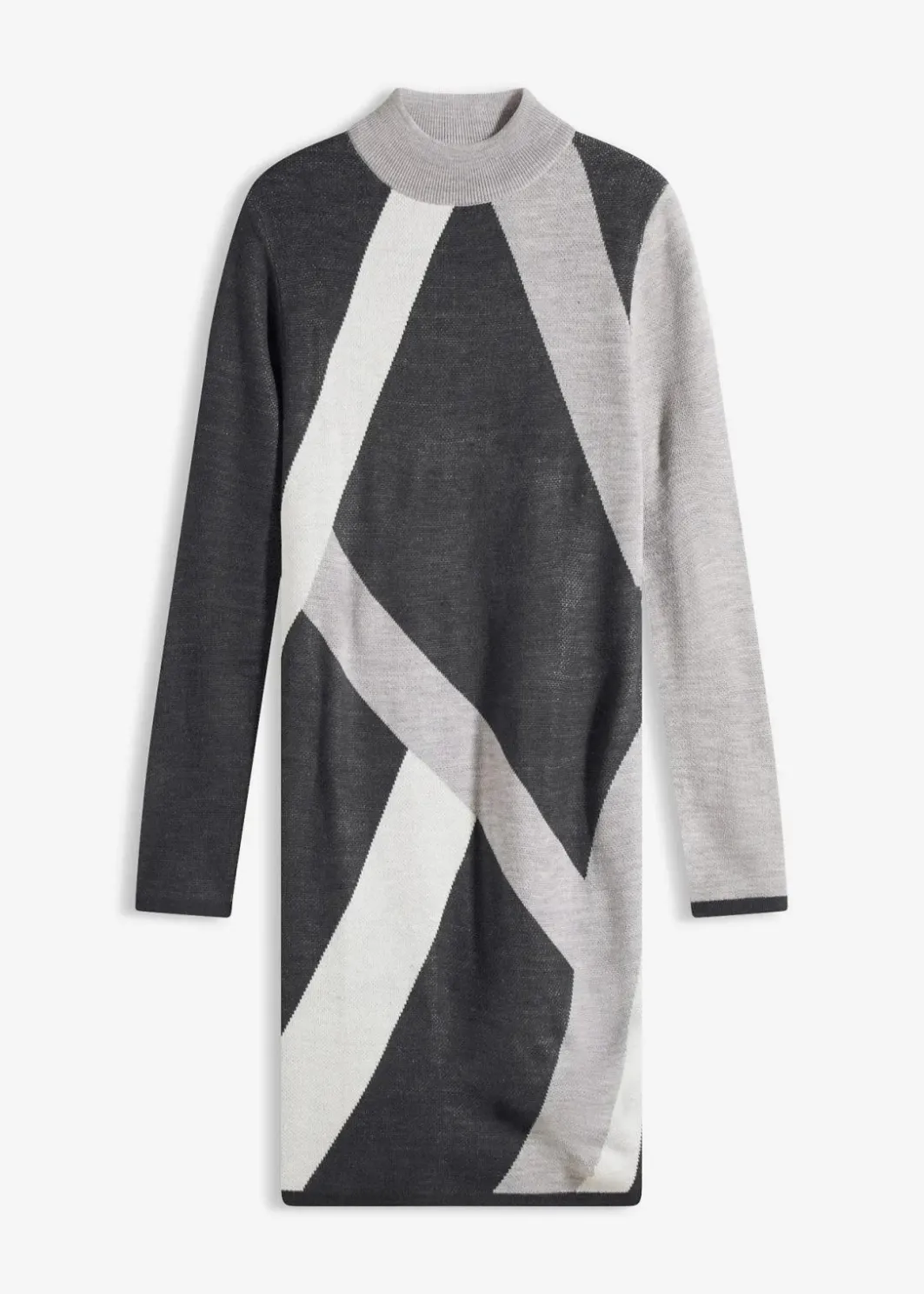 Jacquard-Strickkleid mit modernen Streifen Damen Bekleidung·Umstandsmode|Bekleidung·Pullover & Strickjacken