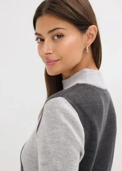 Jacquard-Strickkleid mit modernen Streifen Damen Bekleidung·Umstandsmode|Bekleidung·Pullover & Strickjacken