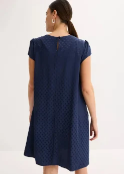 Outlet Jaquard-Kleid mit eingelegten falten Damen Bekleidung·Pullover & Strickjacken|Kleider