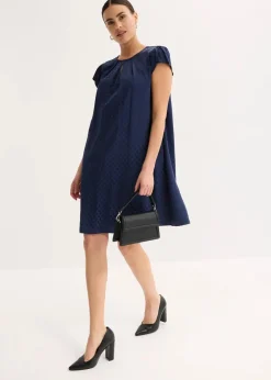 Outlet Jaquard-Kleid mit eingelegten falten Damen Bekleidung·Pullover & Strickjacken|Kleider