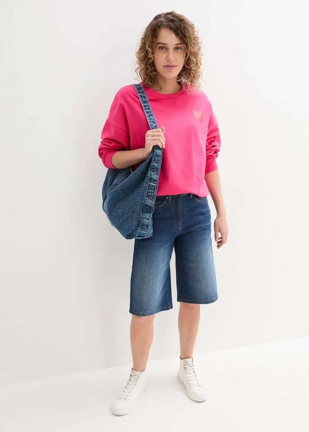 Damen bonprix Bekleidung·Outdoorbekleidung|Bekleidung·Shirts & Tops|Jeans Bermuda High Waist, Bequembund