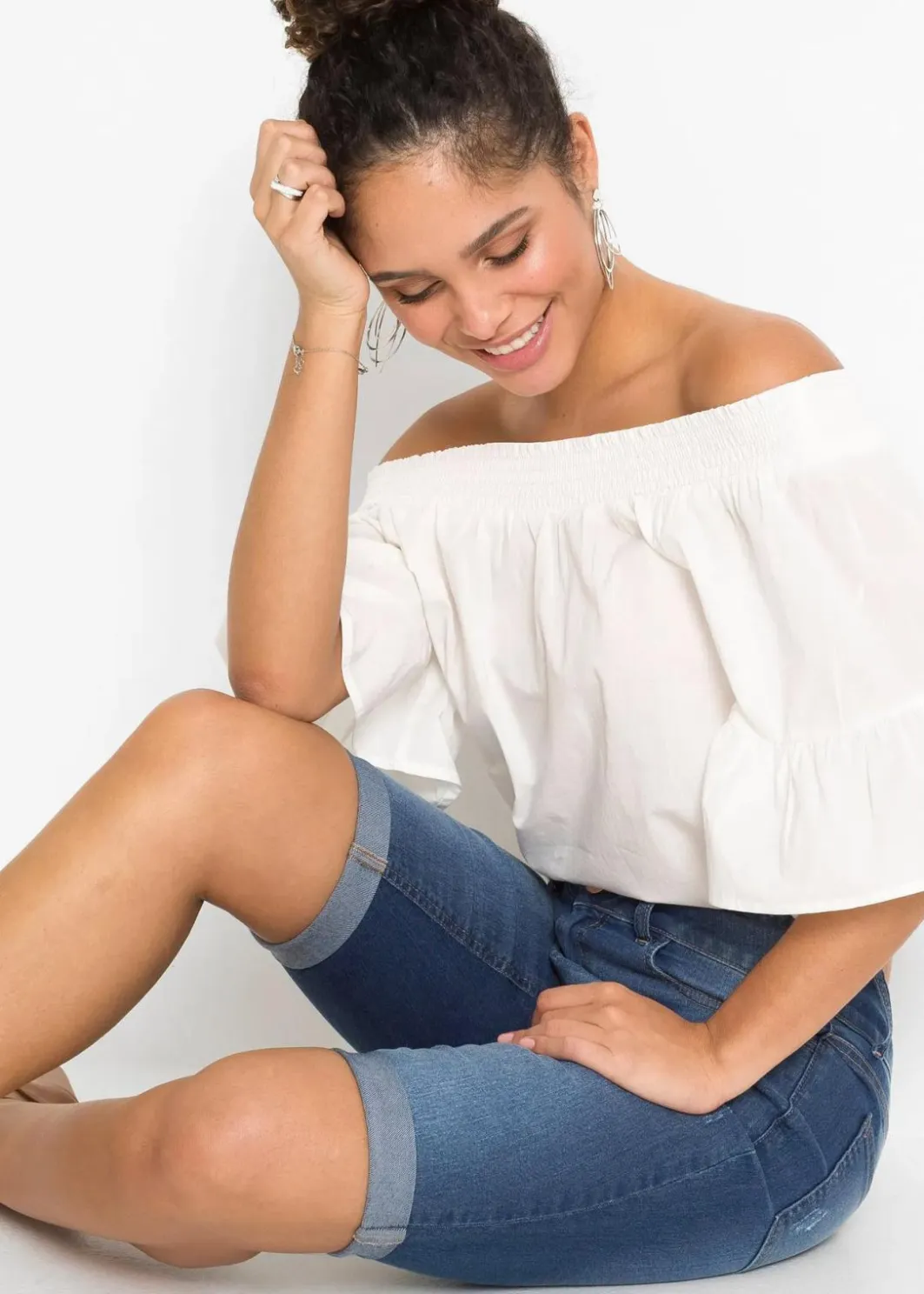 Clearance Jeans Bermuda Mid Waist Damen Bekleidung·Outdoorbekleidung|Bekleidung·Shirts & Tops