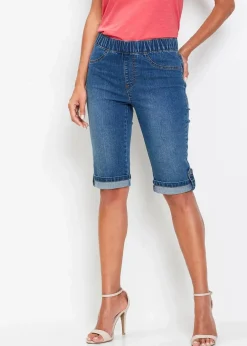 Damen bonprix Jeans|Shorts|Jeans Bermuda Mid Waist, Bequembund