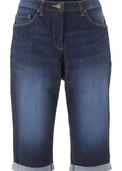 Damen bonprix Jeans|Shorts|Jeans Bermuda Mid Waist mit gekrempeltem Saum