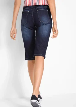 Damen bonprix Jeans|Shorts|Jeans Bermuda Mid Waist mit gekrempeltem Saum