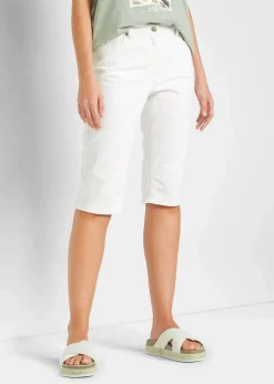 Jeans Bermuda Mid Waist mit gekrempeltem Saum Damen Jeans|Shorts
