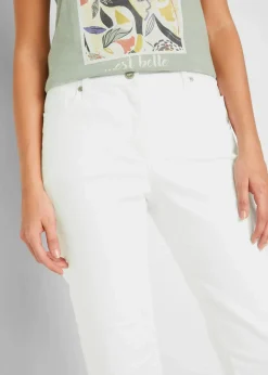 Jeans Bermuda Mid Waist mit gekrempeltem Saum Damen Jeans|Shorts