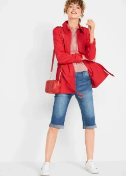Damen bonprix Bekleidung·Outdoorbekleidung|Bekleidung·Shirts & Tops|Jeans Bermuda Mid Waist mit gekrempeltem Saum