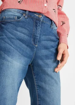 Damen bonprix Bekleidung·Outdoorbekleidung|Bekleidung·Shirts & Tops|Jeans Bermuda Mid Waist mit gekrempeltem Saum