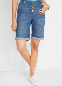 New Jeans Bermuda Mid Waist mit Stickerei und Bequembund Damen Bekleidung·Outdoorbekleidung|Bekleidung·Shirts & Tops