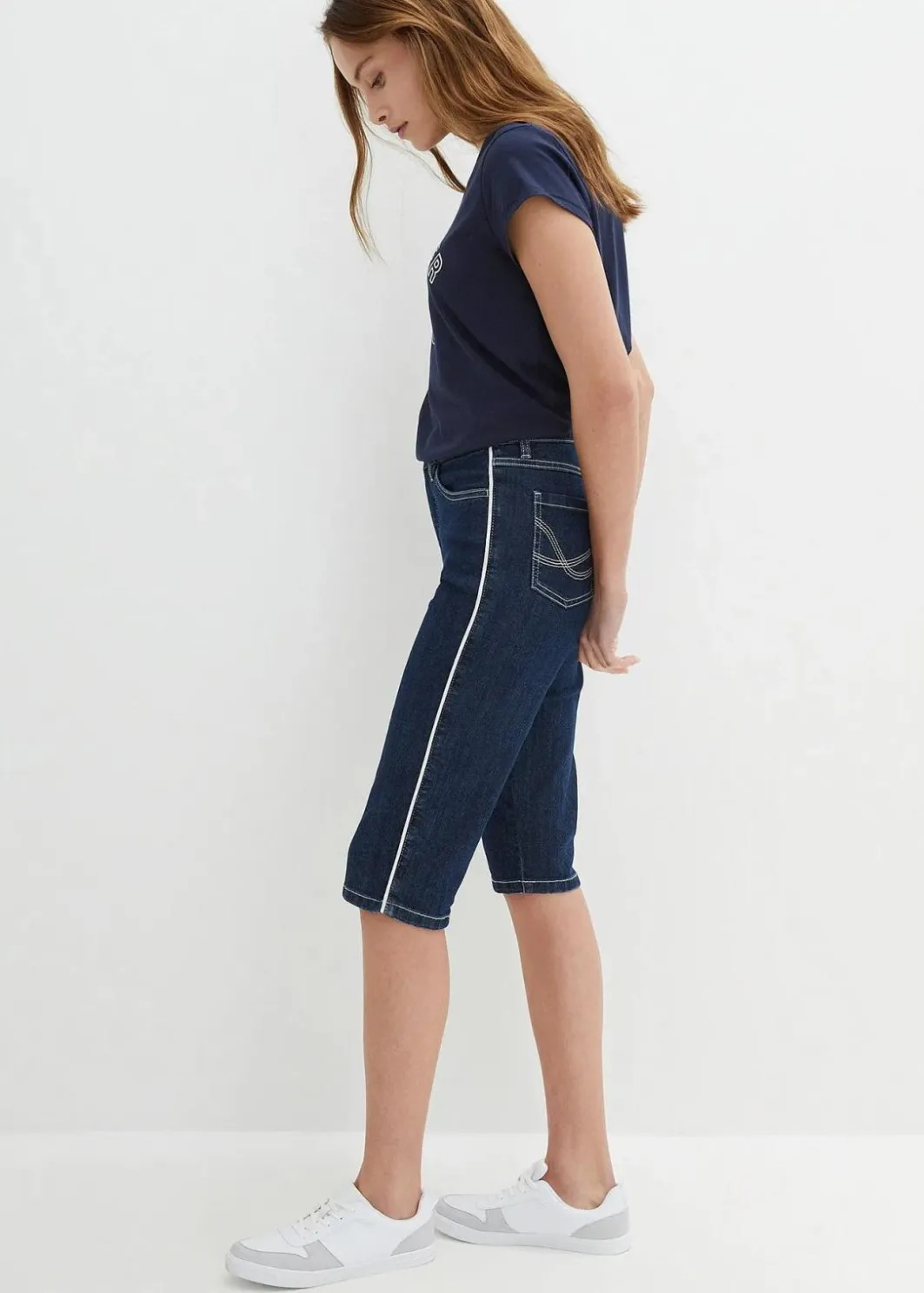 Damen bonprix Bekleidung·Outdoorbekleidung|Bekleidung·Shirts & Tops|Jeans Bermuda Slim Fit High Waist