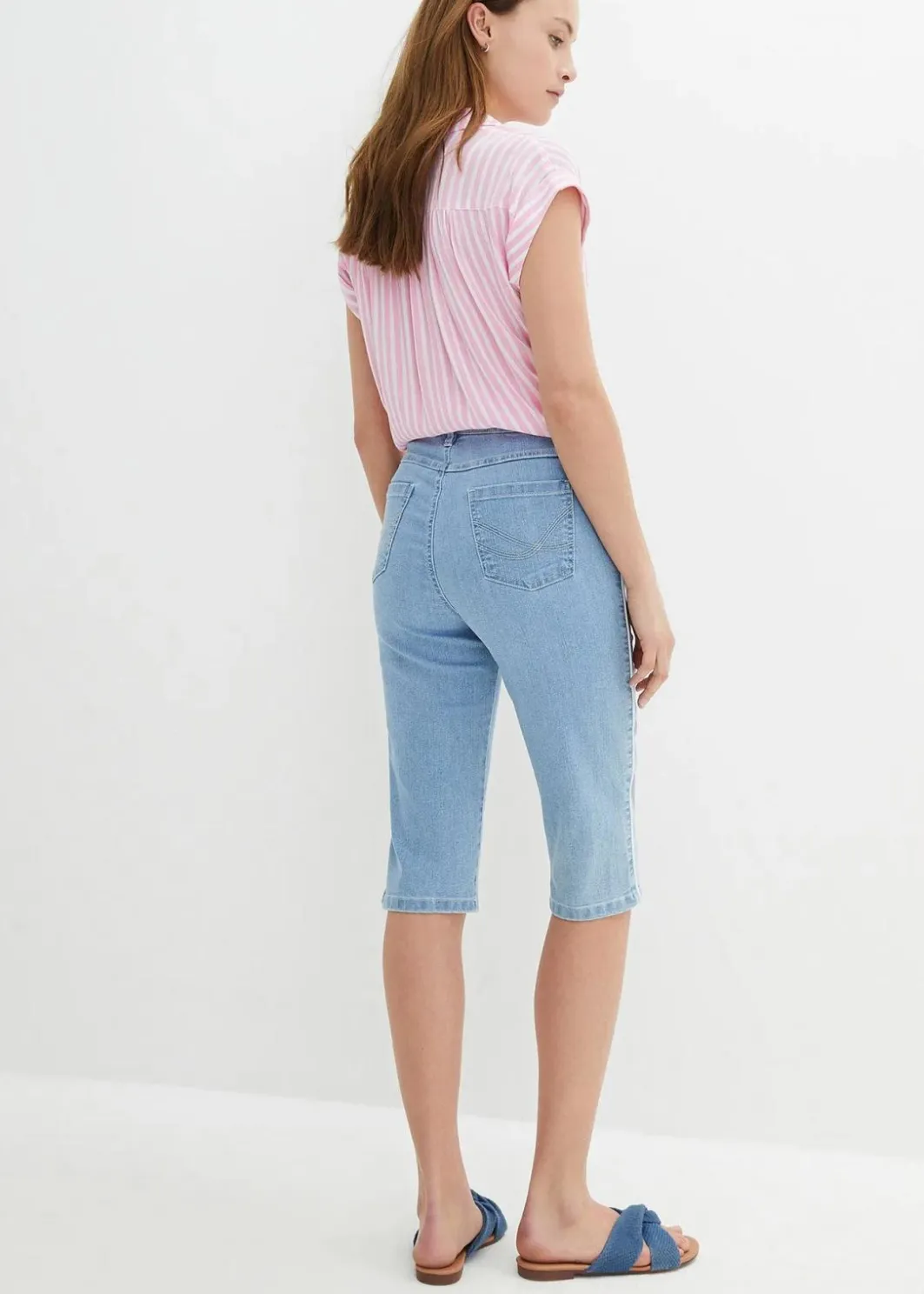 Damen bonprix Jeans|Shorts|Jeans Bermuda Slim Fit High Waist