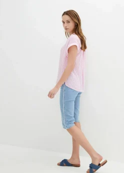 Damen bonprix Jeans|Shorts|Jeans Bermuda Slim Fit High Waist