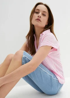 Damen bonprix Jeans|Shorts|Jeans Bermuda Slim Fit High Waist