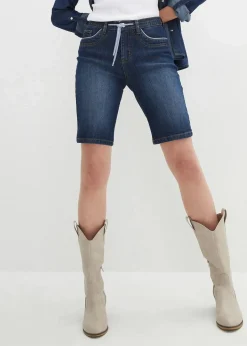 Outlet Jeans Bermuda Slim Fit Mid Waist Damen Jeans|Shorts