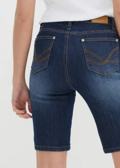 Outlet Jeans Bermuda Slim Fit Mid Waist Damen Jeans|Shorts
