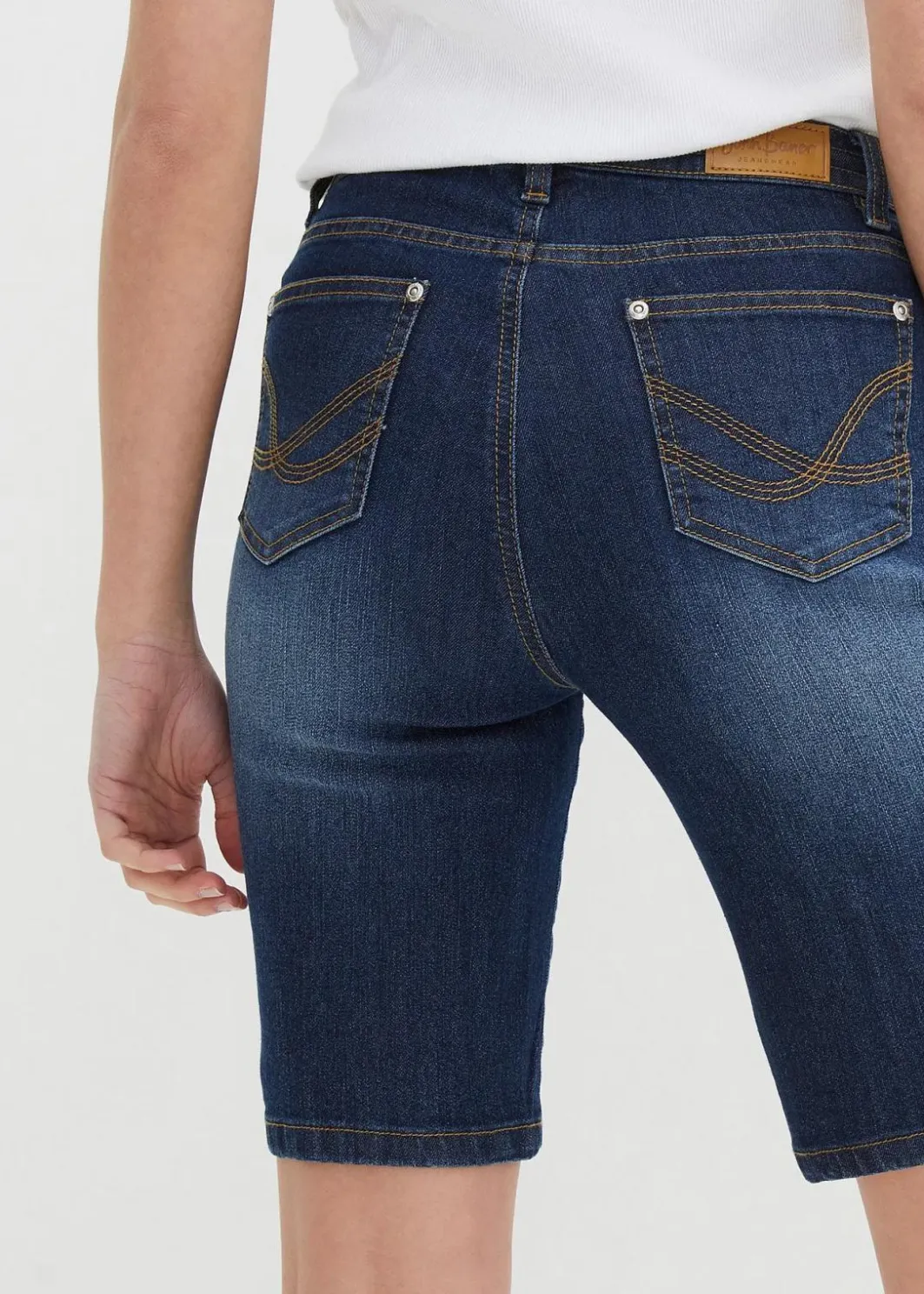Outlet Jeans Bermuda Slim Fit Mid Waist Damen Jeans|Shorts
