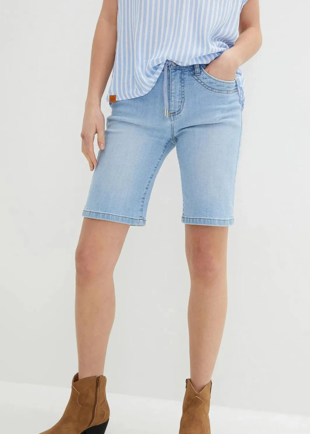 Online Jeans Bermuda Slim Fit Mid Waist Damen Jeans|Shorts