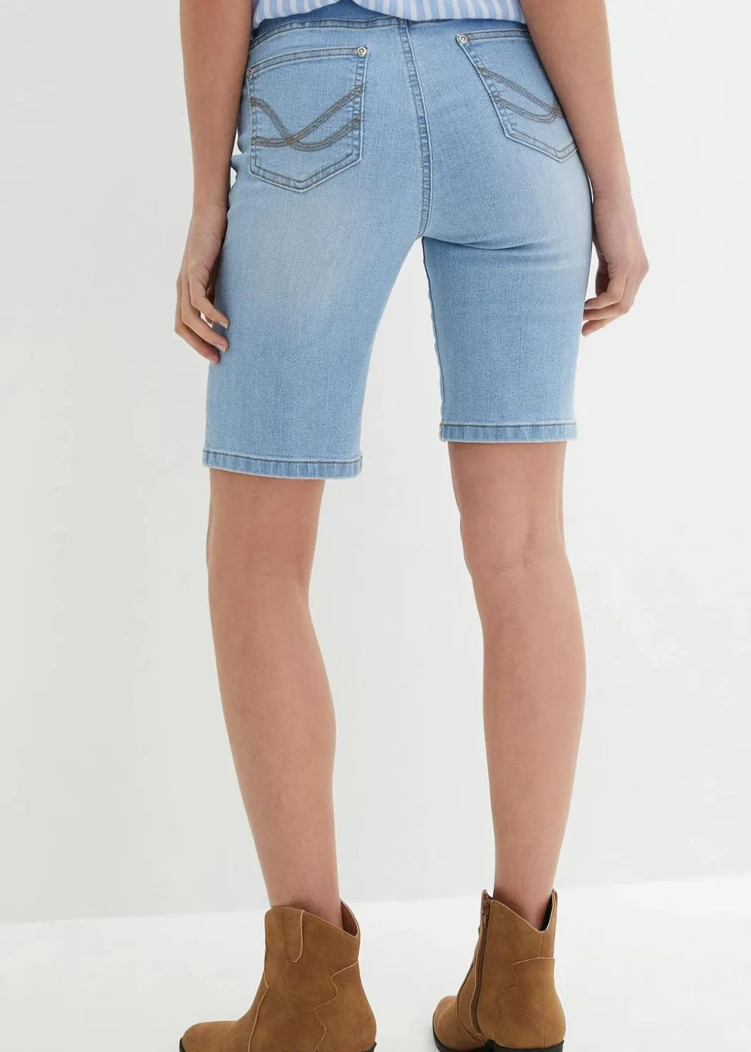 Online Jeans Bermuda Slim Fit Mid Waist Damen Jeans|Shorts