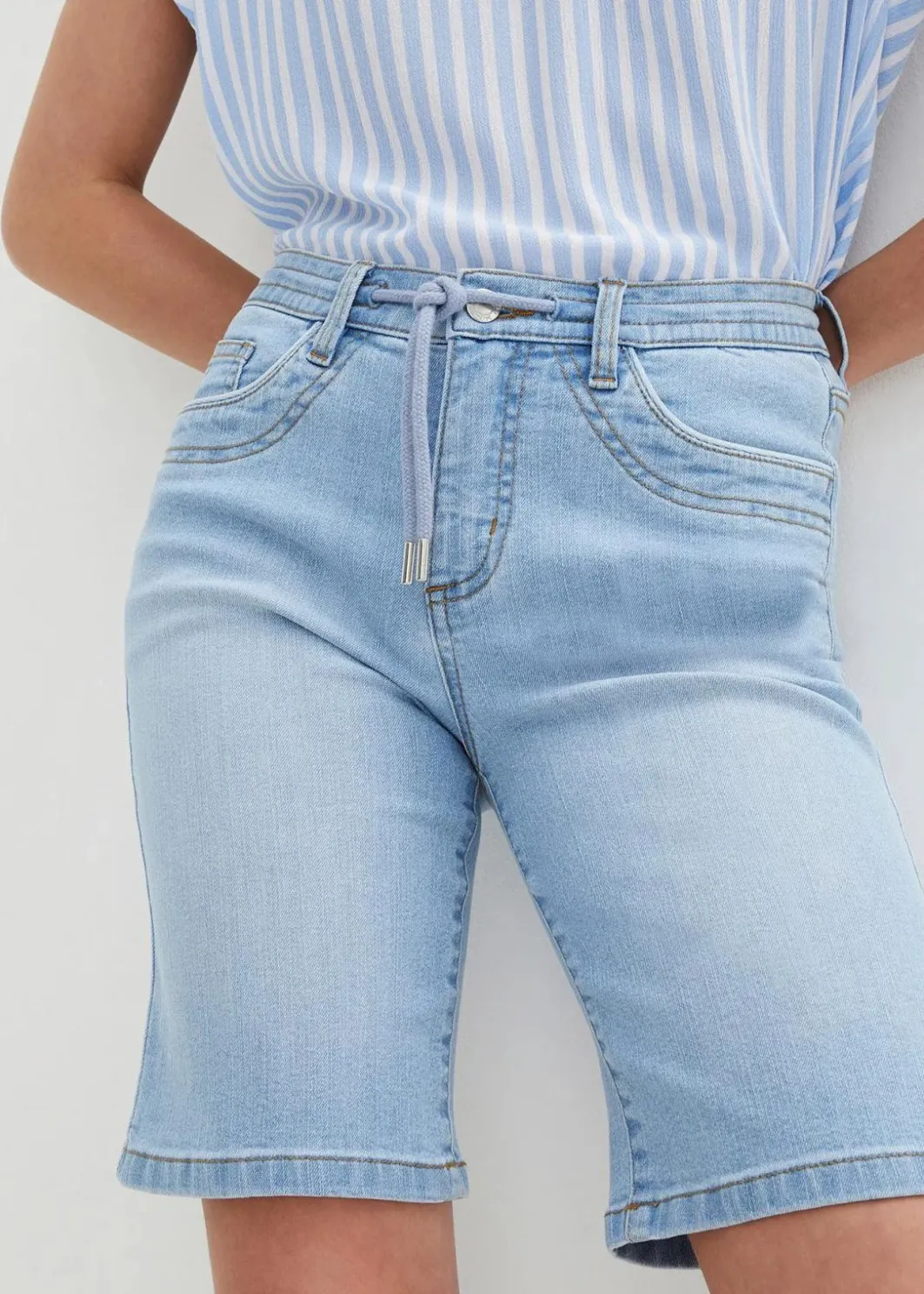 Online Jeans Bermuda Slim Fit Mid Waist Damen Jeans|Shorts