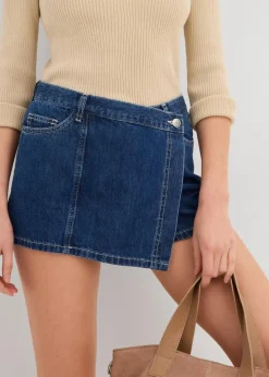 Damen bonprix Bekleidung·Outdoorbekleidung|Bekleidung·Shirts & Tops|Jeans Hosenrock, Mid Waist