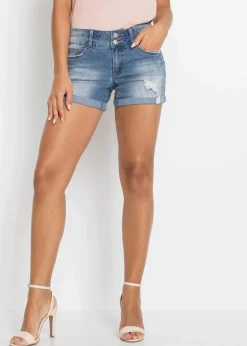 Damen bonprix Bekleidung·Outdoorbekleidung|Bekleidung·Shirts & Tops|Jeans Shorts Mid Waist