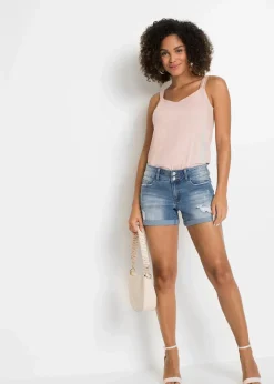 Damen bonprix Bekleidung·Outdoorbekleidung|Bekleidung·Shirts & Tops|Jeans Shorts Mid Waist