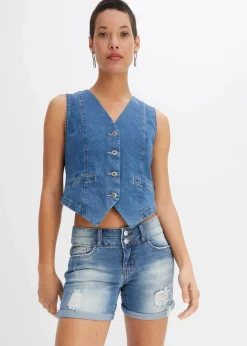 Damen bonprix Bekleidung·Outdoorbekleidung|Bekleidung·Shirts & Tops|Jeans Shorts Mid Waist