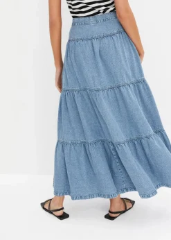 Sale Jeans Stufenrock mit Knopfleiste Damen Bekleidung·Sportbekleidung|Röcke