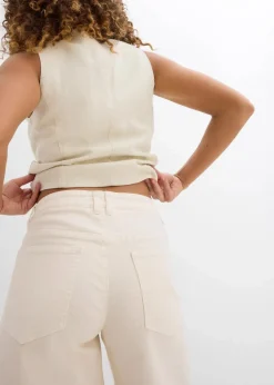 New Jeans-Bermuda Mid Waist Damen Jeans|Shorts
