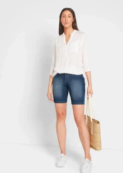 Damen bonprix Bekleidung·Outdoorbekleidung|Bekleidung·Shirts & Tops|Jeans-Bermuda Mid Waist