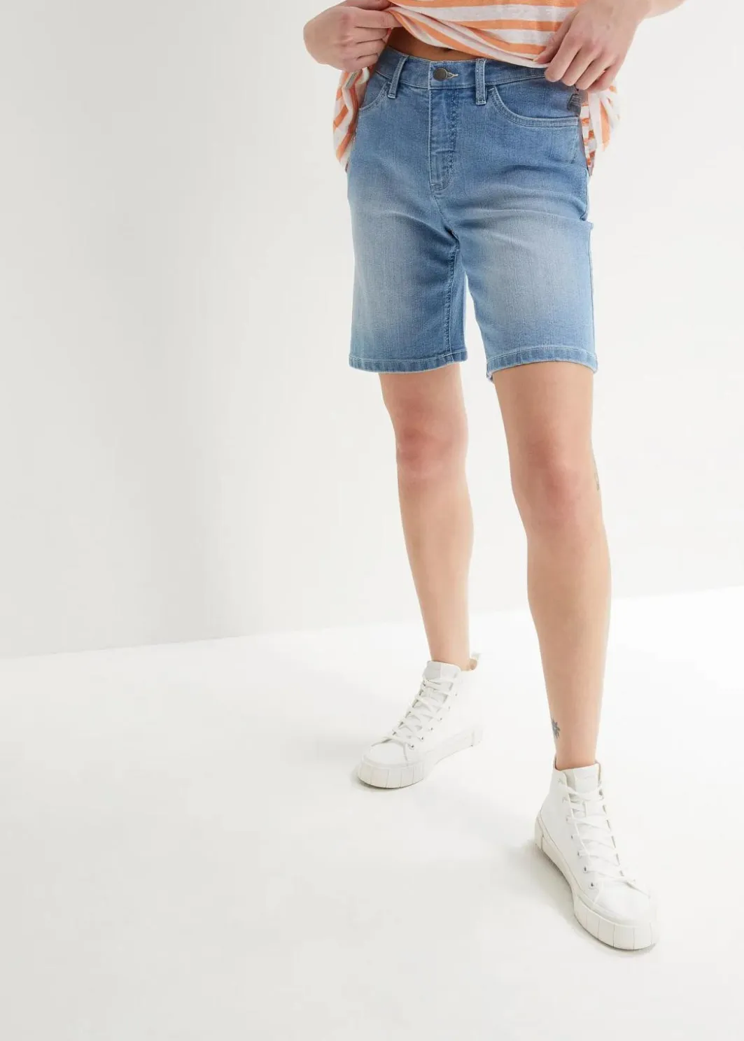 Sale Jeans-Bermuda Mid Waist Damen Jeans|Shorts
