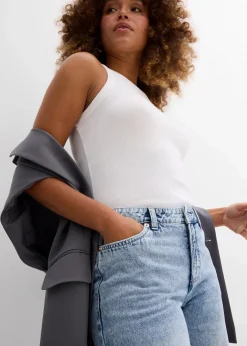 Damen bonprix Jeans|Shorts|Jeans-Bermuda Mid Waist, Low Stretch
