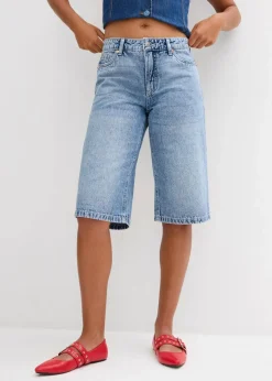 Damen bonprix Bekleidung·Outdoorbekleidung|Bekleidung·Shirts & Tops|Jeans-Bermuda Mid Waist, Low Stretch