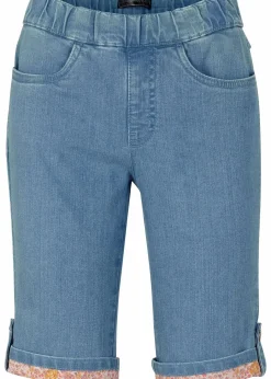 Discount Jeans-Bermuda mit farbigem Aufschlag Damen Bekleidung·Outdoorbekleidung|Shorts