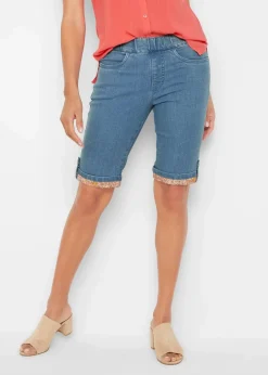 Discount Jeans-Bermuda mit farbigem Aufschlag Damen Bekleidung·Outdoorbekleidung|Shorts