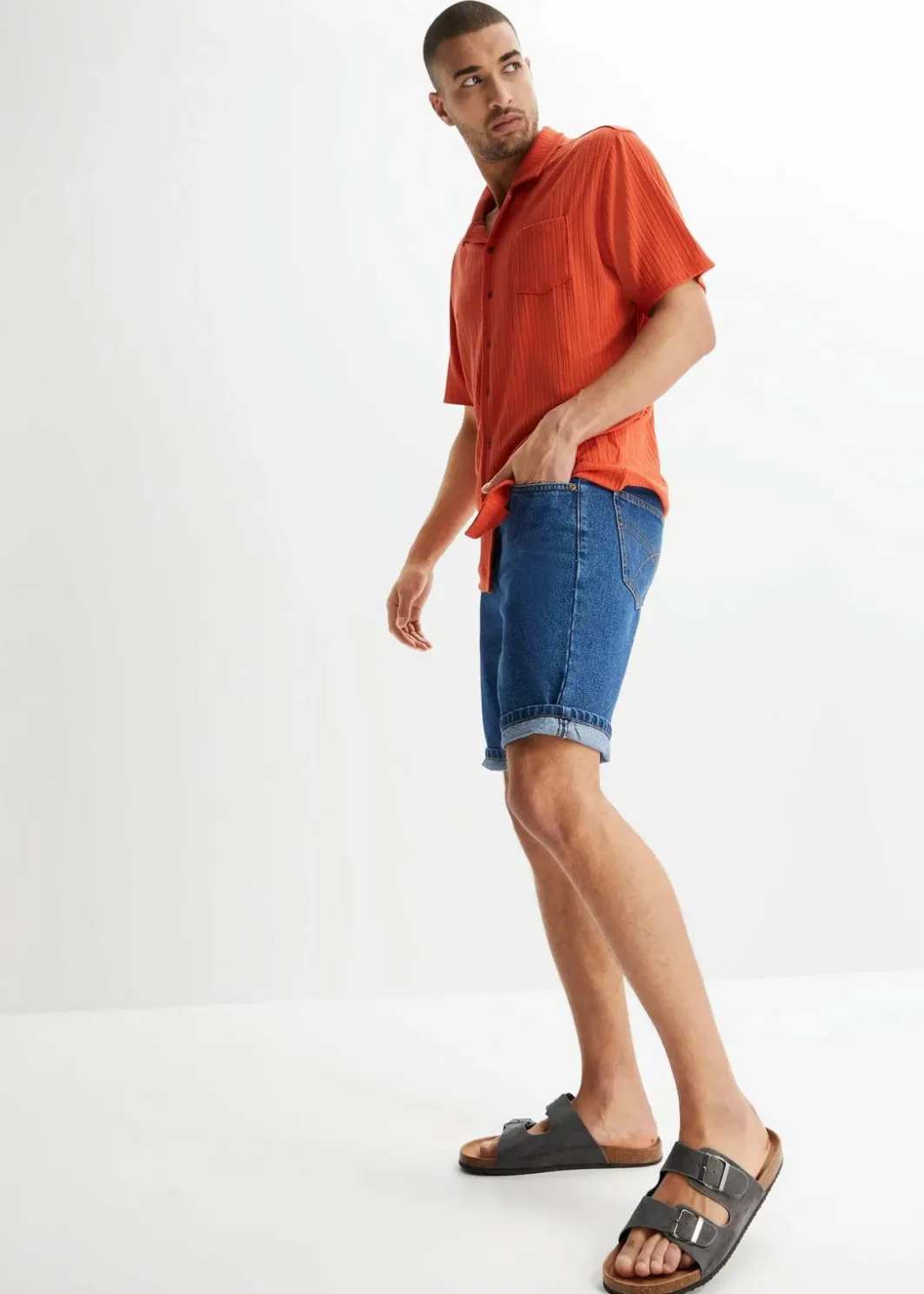 Discount Jeans-Bermuda mit Komfortbund, Classic Fit Herren Große Größen|Shorts