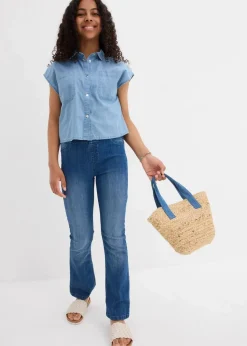 Outlet Jeansbluse aus fließender Baumwolle Kinder Mädchen 9-16 Jahre·Shirts & Blusen|Mädchen 2-8 Jahre·Nachhaltigere Materialien