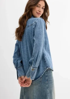 Outlet Jeansbluse aus reiner Baumwolle Damen Bekleidung·Jacken & Mäntel|Blusen & Tuniken