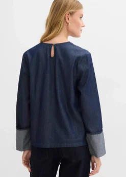 Clearance Jeansbluse mit weitem Arm Damen Bekleidung·Jacken & Mäntel|Blusen & Tuniken
