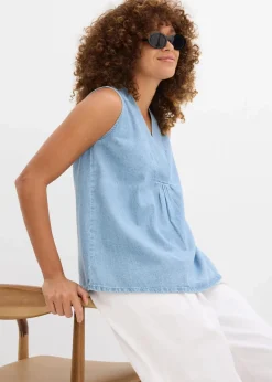 Jeans-Blusentop Damen Blusen & Tuniken|Shirts & Tops